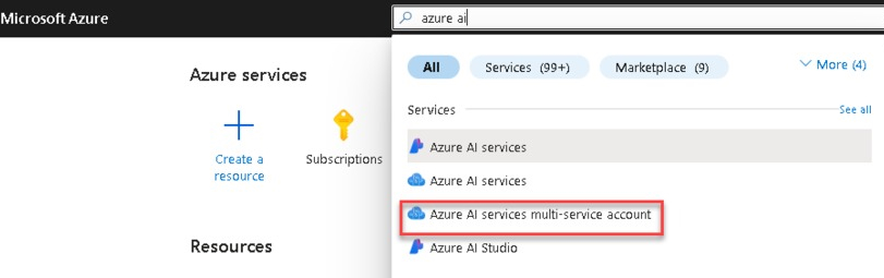 Azure AI service multi-service